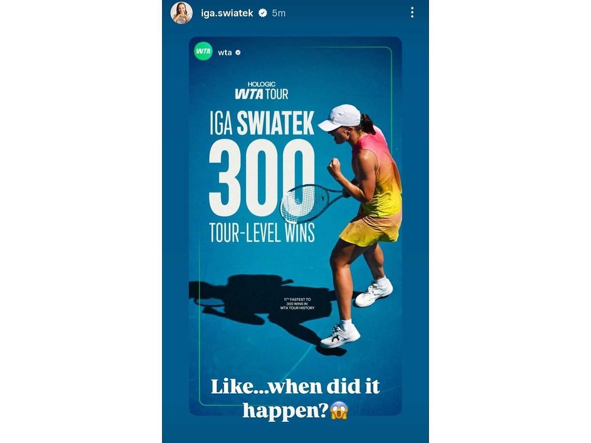 Swiatek’s Instagram story